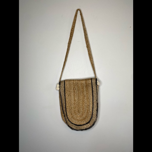 World Wide Lg Jute Satchel Crossbody Bag Bohemian - Picture 8 of 14